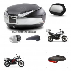 SHAD Maletas SH35 PREMIUM + soporte montaje baul SH48 tapa respaldo accesorios KIT-460421