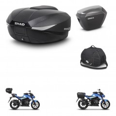 SHAD SH23 alu suitcases + mounting bracket SH58 trunk accessories KIT-460498