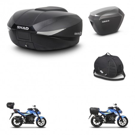 SHAD Maletas sh23 alu + soporte montaje baul SH58 accesorios KIT-460498