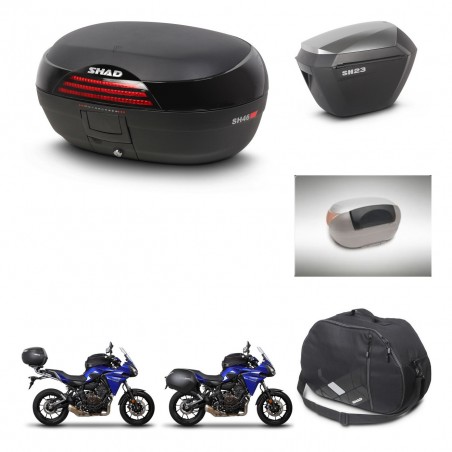 SHAD Maletas sh23 alu + soporte montaje baul SH46 accesorios 45 L KIT-460542