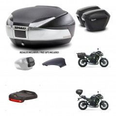 SHAD Suitcases sh23 + mounting bracket trunk SH48 backrest cover accessories KIT-460593