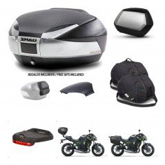 SHAD Maletas SH35 PREMIUM + soporte montaje baul SH48 tapa respaldo accesorios KIT-460595