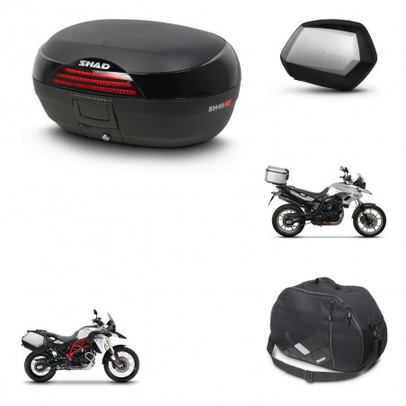 SHAD Maletas SH35 PREMIUM + soporte montaje baul SH46 accesorios 45 L KIT-460610