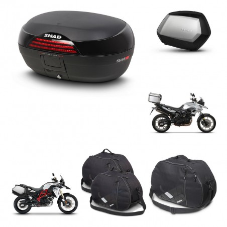 SHAD Maletas SH35 PREMIUM + soporte montaje baul SH46 accesorios 45 L KIT-460611