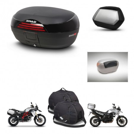SHAD Maletas SH35 PREMIUM + soporte montaje baul SH46 accesorios 45 L KIT-460668
