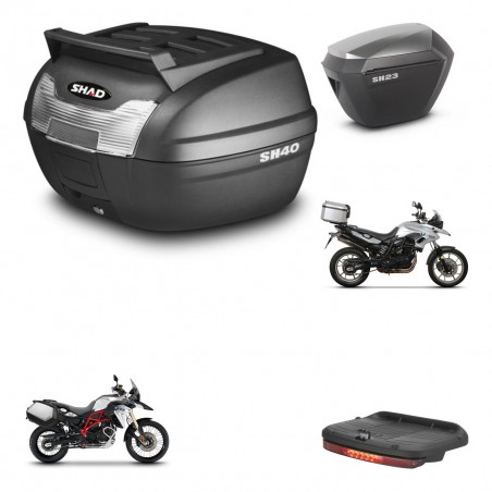 SHAD Maletas sh23 alu + soporte montaje baul SH40 parrilla superior accesorios KIT-460715