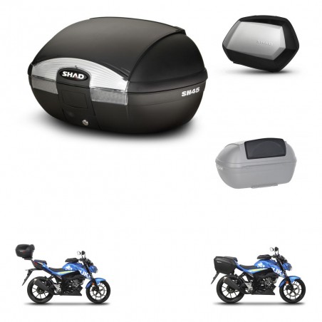 SHAD Maletas SH35 PREMIUM + soporte montaje baul SH45 accesorios KIT-460762
