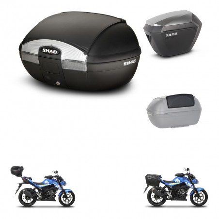 SHAD Maletas sh23 alu + soporte montaje baul SH45 accesorios KIT-460764