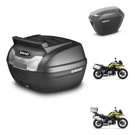 SHAD Maletas sh23 alu + soporte montaje baul SH40 parrilla superior KIT-460977