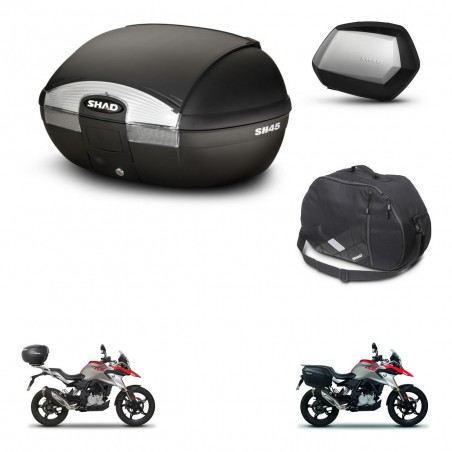 SHAD Maletas SH35 PREMIUM + soporte montaje baul SH45 accesorios KIT-461005