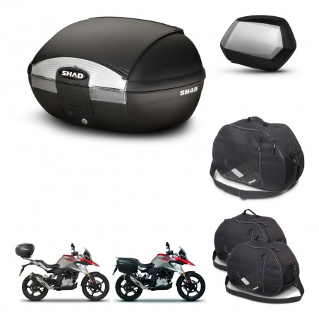 SHAD Maletas SH35 PREMIUM + soporte montaje baul SH45 accesorios KIT-461006