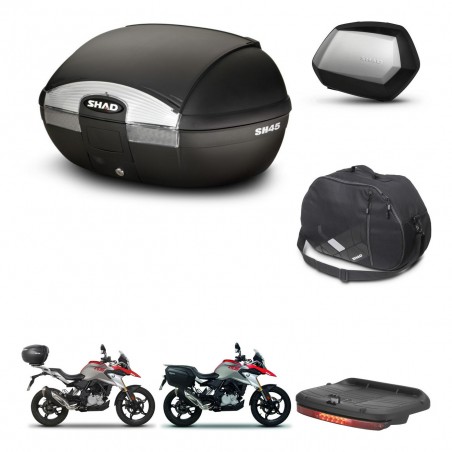 SHAD Maletas SH35 PREMIUM + soporte montaje baul SH45 accesorios KIT-461011