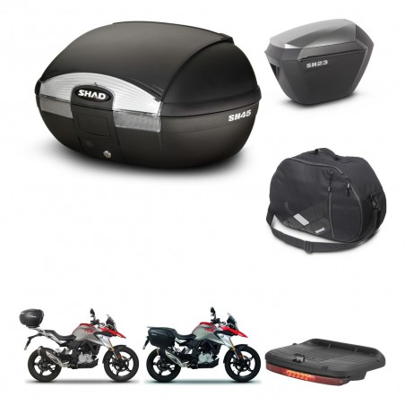 SHAD SH23 alu suitcases + mounting bracket SH45 trunk accessories KIT-461013