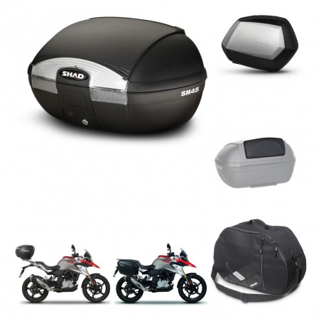 SHAD Maletas SH35 PREMIUM + soporte montaje baul SH45 accesorios KIT-461029