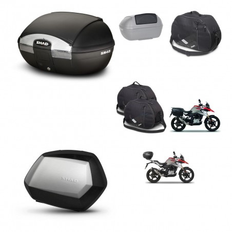 SHAD Maletas SH35 PREMIUM + soporte montaje baul SH45 accesorios KIT-461030