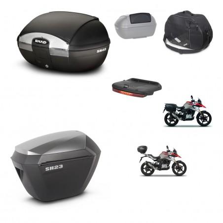 SHAD Maletas sh23 alu + soporte montaje baul SH45 accesorios KIT-461037