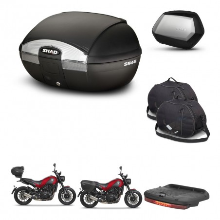 SHAD Maletas SH35 PREMIUM + soporte montaje baul SH45 accesorios KIT-461048