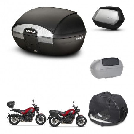SHAD Maletas SH35 PREMIUM + soporte montaje baul SH45 accesorios KIT-461077