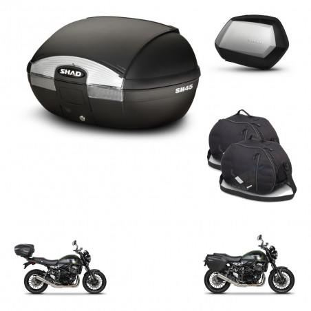 SHAD Maletas SH35 PREMIUM + soporte montaje baul SH45 accesorios KIT-461090