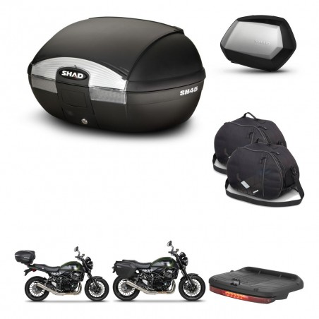 SHAD Maletas SH35 PREMIUM + soporte montaje baul SH45 accesorios KIT-461096