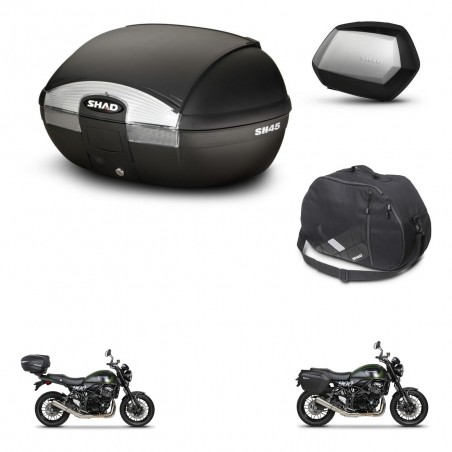 SHAD Maletas SH35 PREMIUM + soporte montaje baul SH45 accesorios KIT-461101