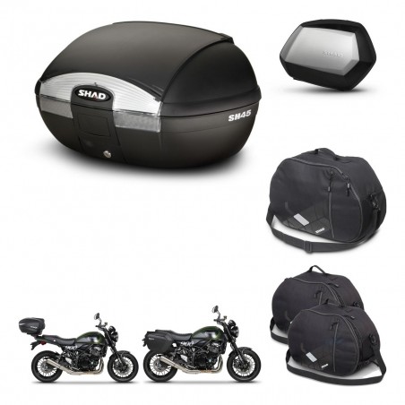 SHAD Maletas SH35 PREMIUM + soporte montaje baul SH45 accesorios KIT-461102