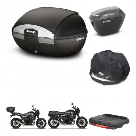 SHAD SH23 alu suitcases + mounting bracket SH45 trunk accessories KIT-461109