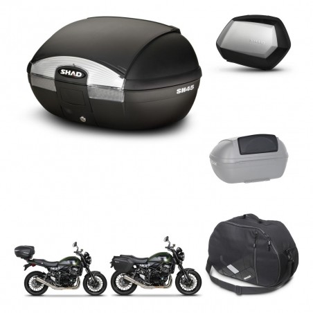 SHAD Maletas SH35 PREMIUM + soporte montaje baul SH45 accesorios KIT-461125