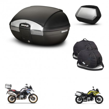 SHAD Maletas SH35 PREMIUM + soporte montaje baul SH45 accesorios KIT-461138