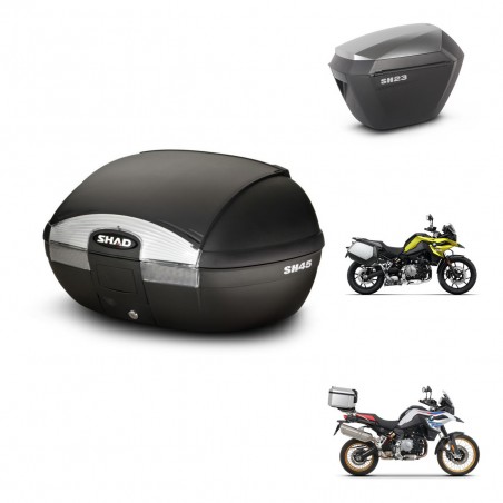 SHAD SH23 alu suitcases + mounting bracket SH45 trunk KIT-461139