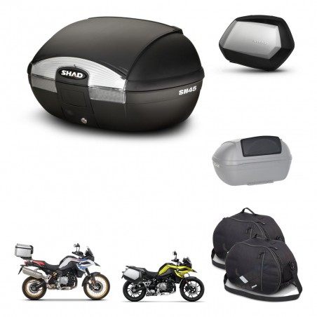 SHAD Maletas SH35 PREMIUM + soporte montaje baul SH45 accesorios KIT-461162