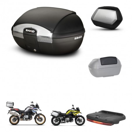 SHAD Maletas SH35 PREMIUM + soporte montaje baul SH45 accesorios KIT-461167