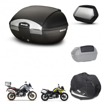 SHAD Maletas SH35 PREMIUM + soporte montaje baul SH45 accesorios KIT-461173