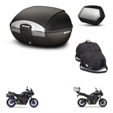 SHAD Maletas SH35 PREMIUM + soporte montaje baul SH45 accesorios KIT-461186