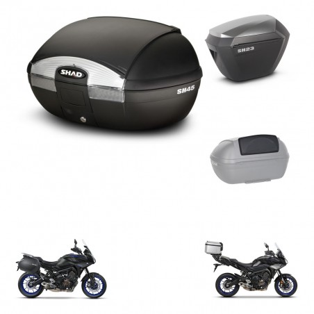 SHAD SH23 alu suitcases + mounting bracket SH45 trunk accessories KIT-461211