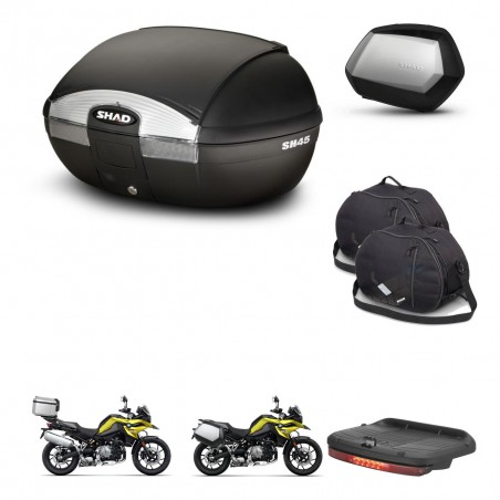 SHAD Maletas SH35 PREMIUM + soporte montaje baul SH45 accesorios KIT-461240