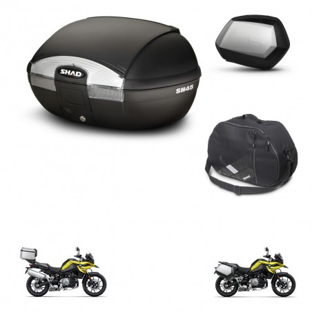 SHAD Maletas SH35 PREMIUM + soporte montaje baul SH45 accesorios KIT-461245
