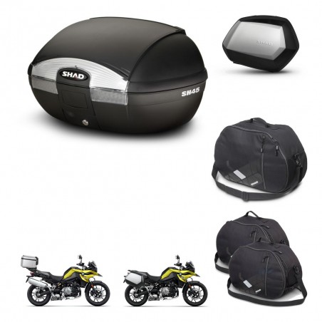 SHAD Maletas SH35 PREMIUM + soporte montaje baul SH45 accesorios KIT-461246