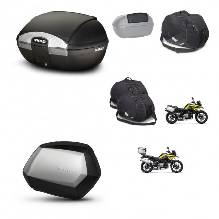 SHAD Maletas SH35 PREMIUM + soporte montaje baul SH45 accesorios KIT-461270
