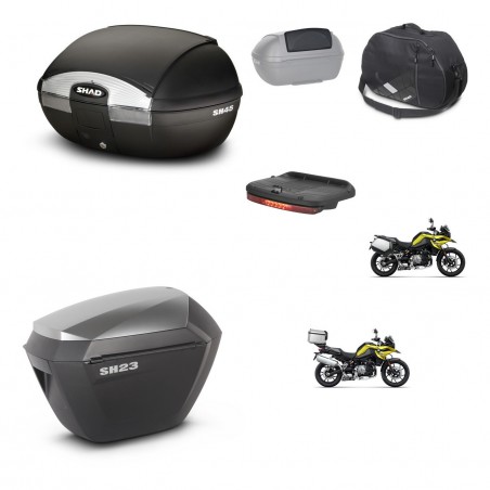 SHAD SH23 alu suitcases + mounting bracket SH45 trunk accessories KIT-461277