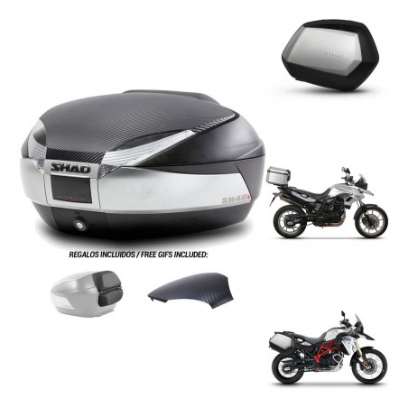 SHAD Maletas SH35 PREMIUM + soporte montaje baul SH48 tapa respaldo KIT-461675