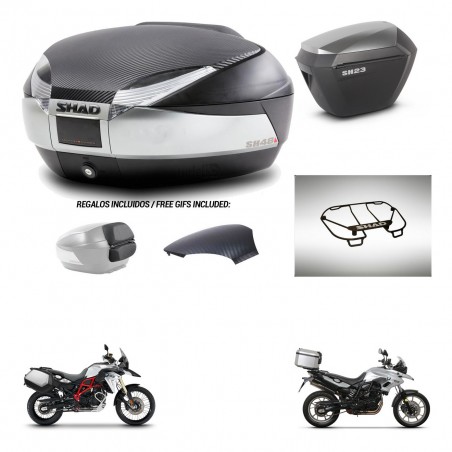 SHAD Maletas sh23 alu + soporte montaje baul SH48 tapa respaldo accesorios KIT-461683