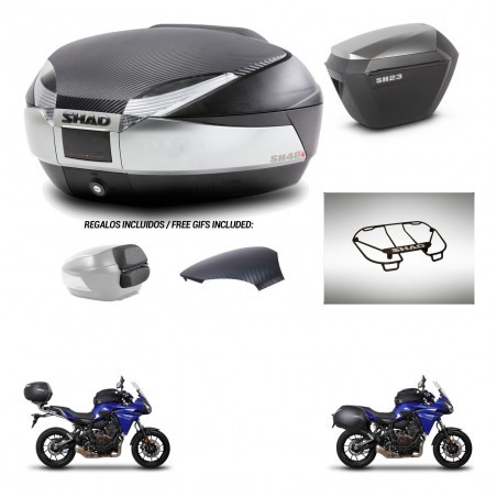 SHAD Maletas sh23 alu + soporte montaje baul SH48 tapa respaldo accesorios KIT-461738