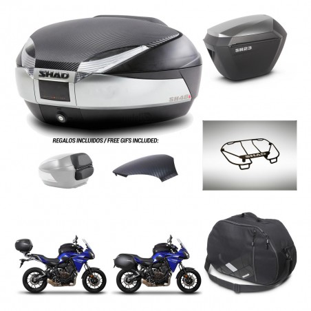 SHAD Maletas sh23 alu + soporte montaje baul SH48 tapa respaldo accesorios KIT-461740
