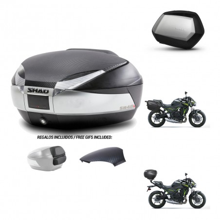 SHAD Maletas SH35 PREMIUM + soporte montaje baul SH48 tapa respaldo KIT-461745