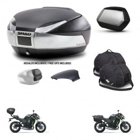 SHAD Maletas SH35 PREMIUM + soporte montaje baul SH48 tapa respaldo accesorios KIT-461746