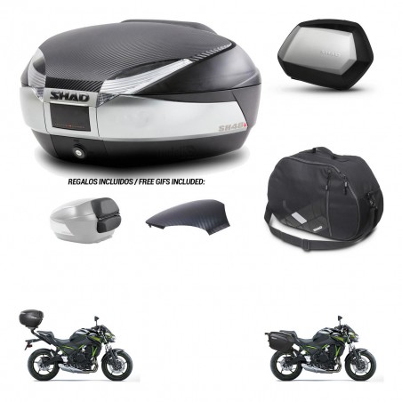 SHAD Maletas SH35 PREMIUM + soporte montaje baul SH48 tapa respaldo accesorios KIT-461751