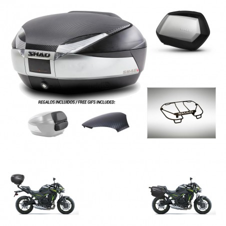SHAD Maletas SH35 PREMIUM + soporte montaje baul SH48 tapa respaldo accesorios KIT-461757