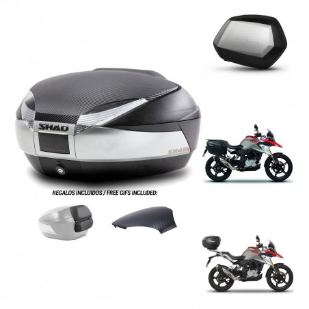 SHAD Maletas SH35 PREMIUM + soporte montaje baul SH48 tapa respaldo KIT-461781