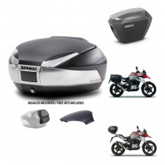 SHAD SH23 alu suitcases + mounting bracket SH48 trunk backrest cover KIT-461783